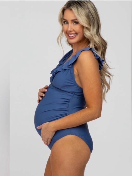 Other - PINKBLUSH Maternity Bathing Suit. Ruffle Strap OnePiece.Periwinkle Blue.EUC (M)